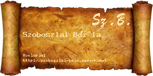 Szoboszlai Béla névjegykártya