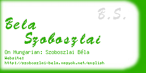 bela szoboszlai business card